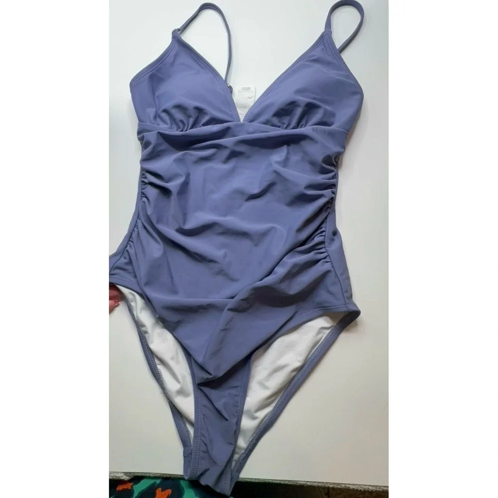 NWOT women's size SMALL one piece swim suit bathing suit. Periwinkle color.